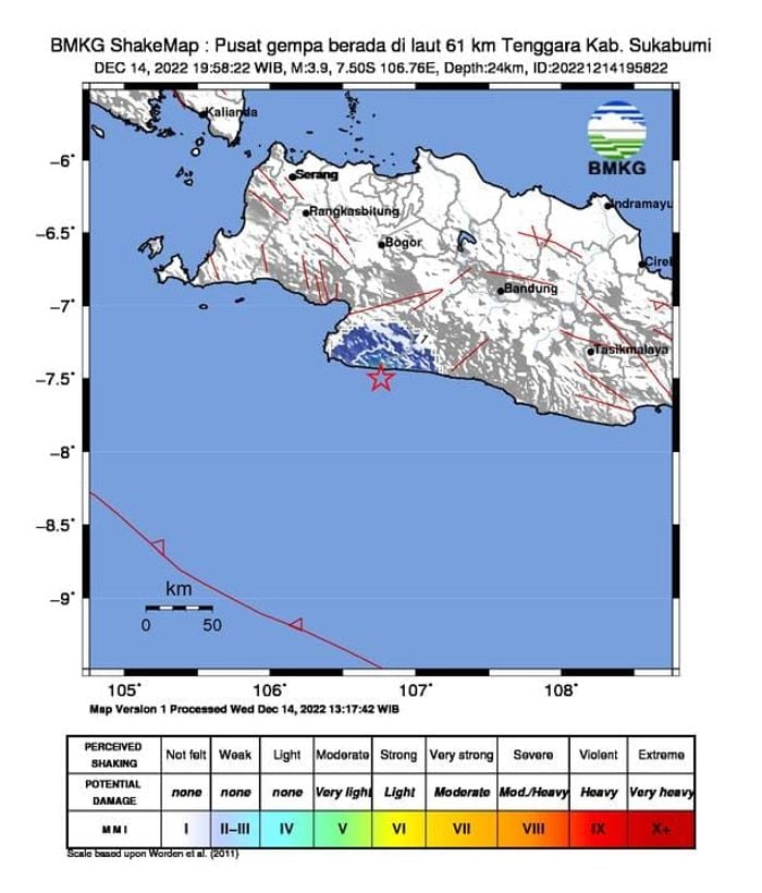 Titik Pusat Gempa Sukabumi Hari Ini Rabu Desember Mag