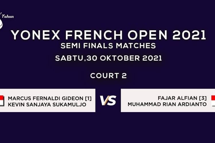 Jadwal Dan Link Live Streaming Semi Final Ganda Putra French Open