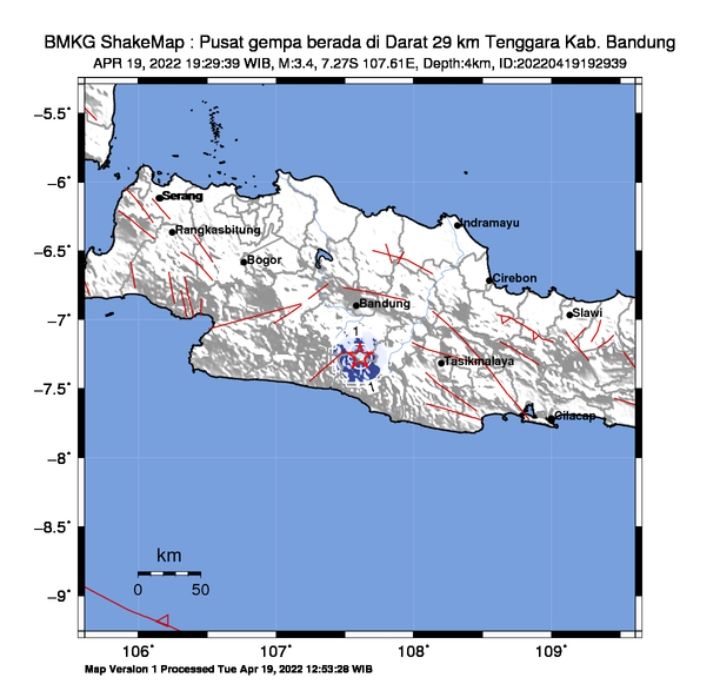 Titik Pusat Gempa Bandung Hari Ini April Dirasakan Hingga