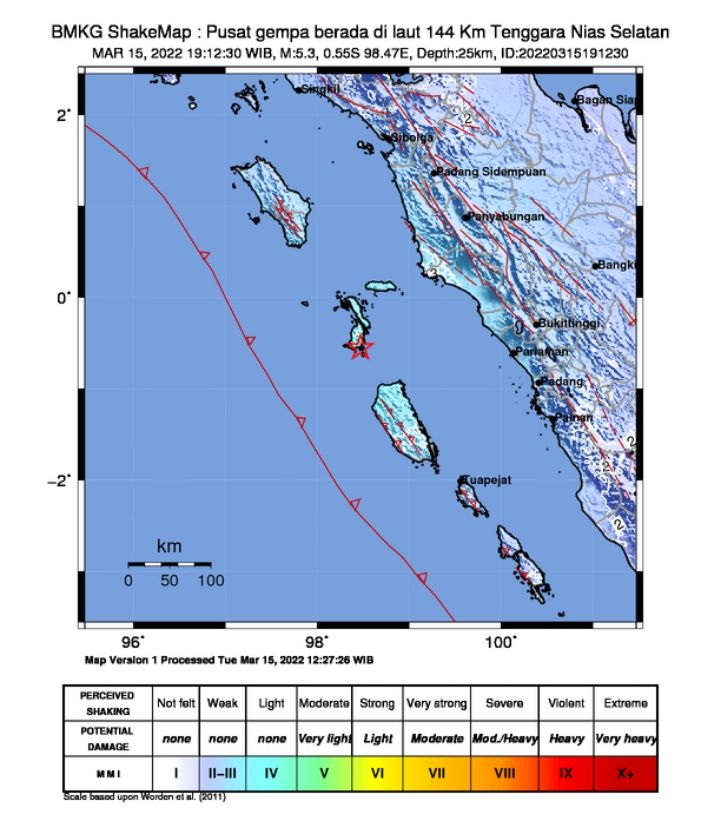 Breaking News Nias Kembali Diguncang Gempa Magnitudo 5 3 15 Maret