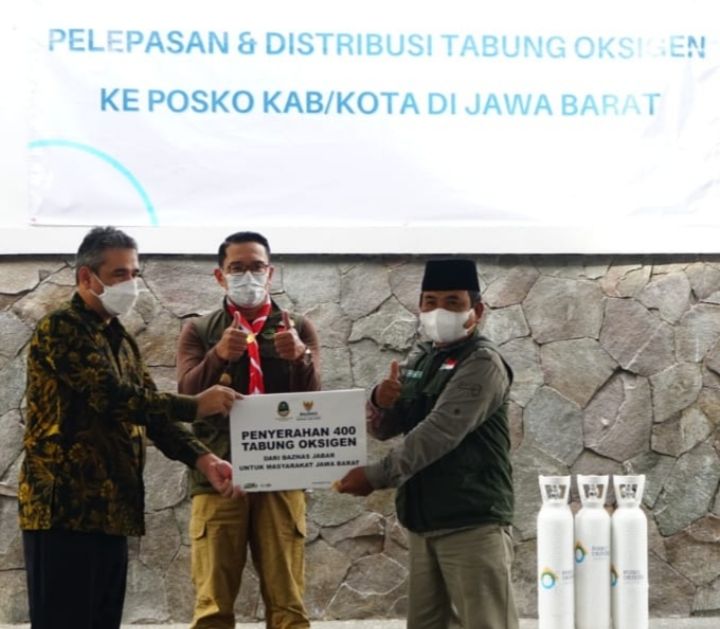 Baznas Dan Pemprov Jabar Mulai Distribusikan Bantuan 400 Tabung Oksigen