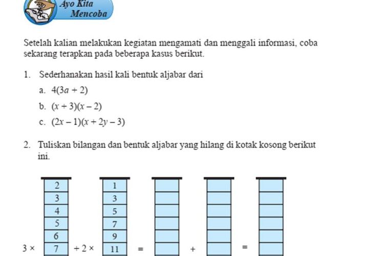 Kunci Jawaban Matematika Kelas Halaman Ayo Kita Mencoba