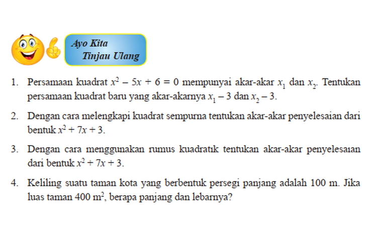 KUNCI JAWABAN Matematika Kelas 9 Halaman 81 Ayo Kita Tinjau Ulang Full