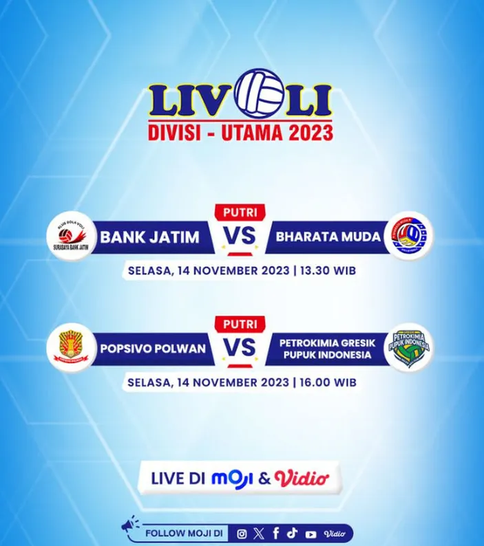 Jadwal Acara TV MOJI TV Selasa 14 November 2023 Ada Live Livoli Divisi