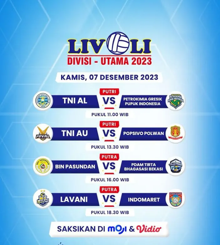 Jadwal Acara TV MOJI TV Kamis 7 Desember 2023 Ada Live Livoli Divisi