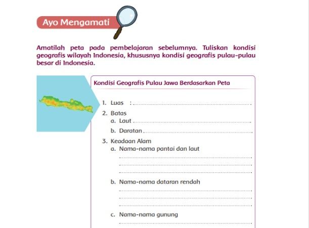 Kunci Jawaban Tema 1 Kelas 5 Halaman 32 33 34 35 Geografis Pulau Jawa