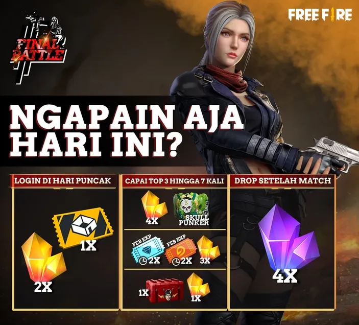 Kode Redeem FF Free Fire 24 Februari 2022 Voucher Diamond Royale