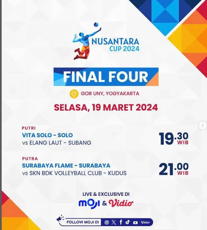 Jadwal Moji Tv Selasa Maret Ada Live Final Four Nusantara Cup