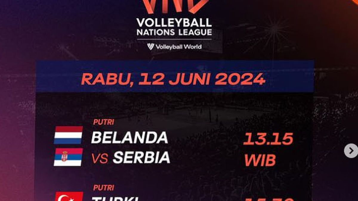 Jadwal MOJI TV Rabu 12 Juni 2024 Ada Live VNL 2024 Women Proliga 2024