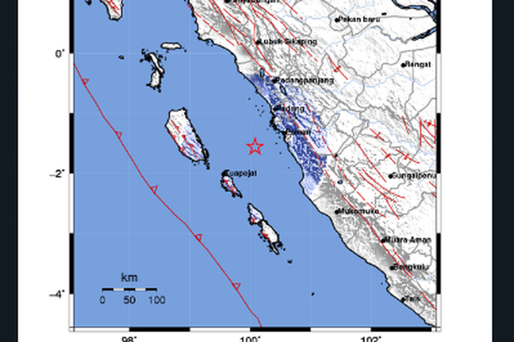 Titik Pusat Gempa Padang Malam Ini Minggu November Berkekuatan