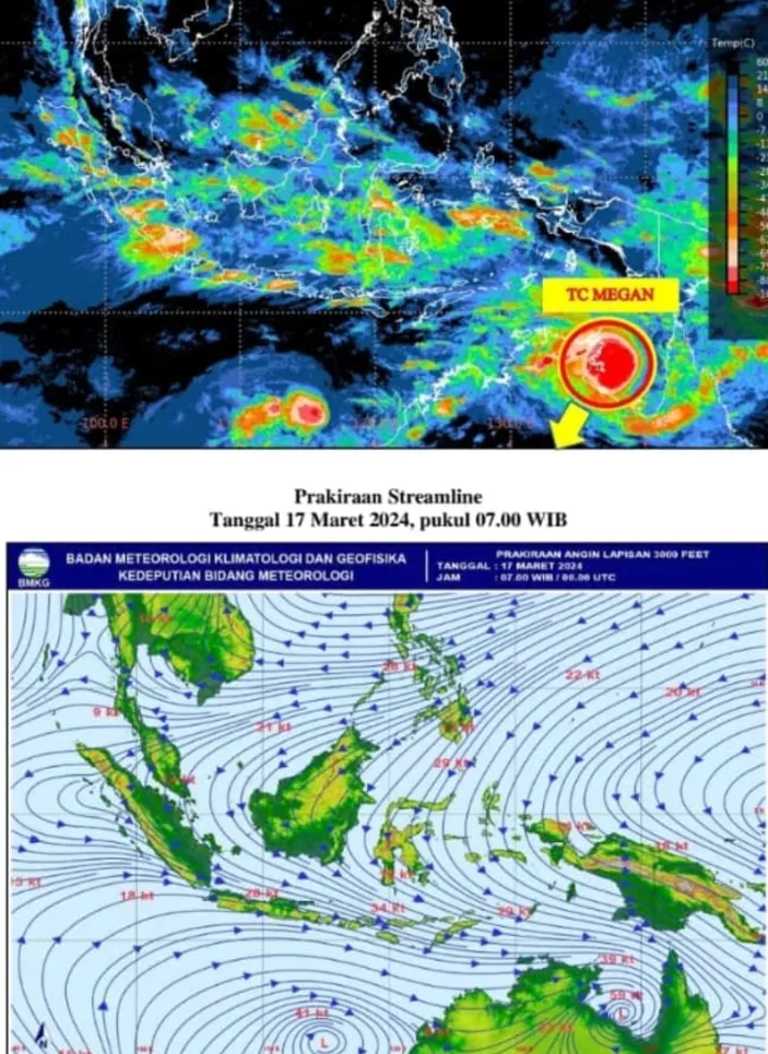 Update Info BMKG Siklon Tropis 94S Meningkat Jadi Siklon Tropis Megan