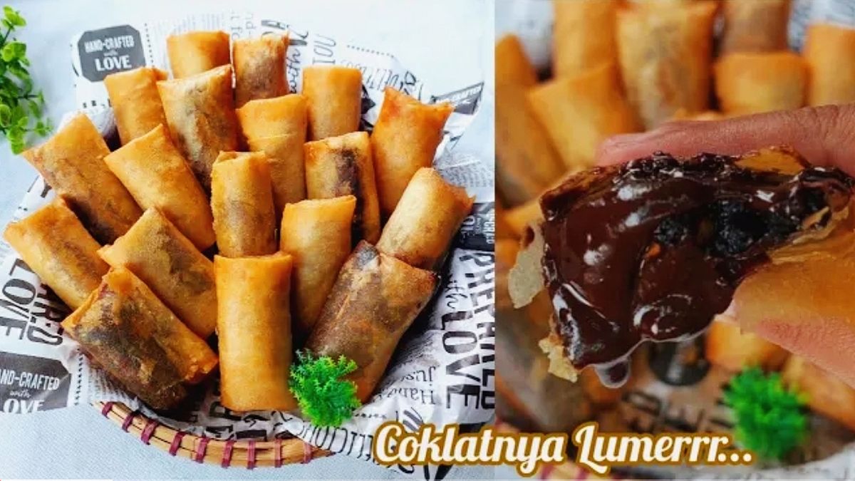 Gampang,Begini Cara Membuat Kue Lumpia Pisang, Rasa Cokelatnya Lumer ...