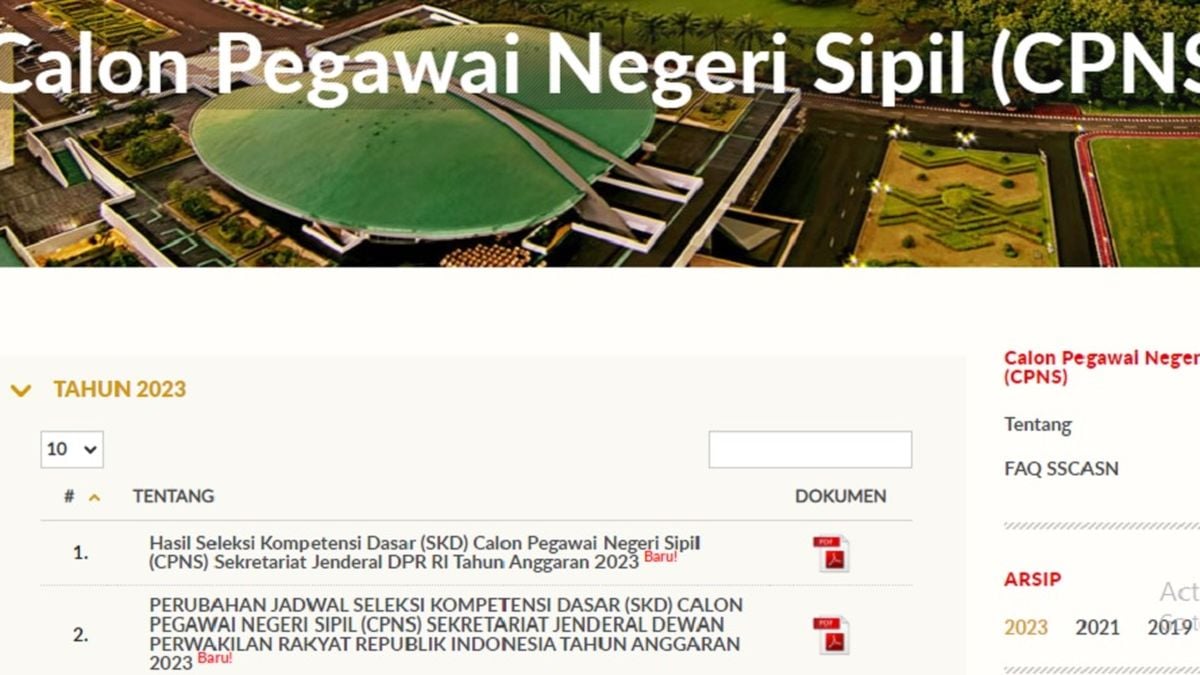 TERBARU, Link Hasil Rekrutmen CPNS Sekretariat Jenderal DPR RI Telah ...