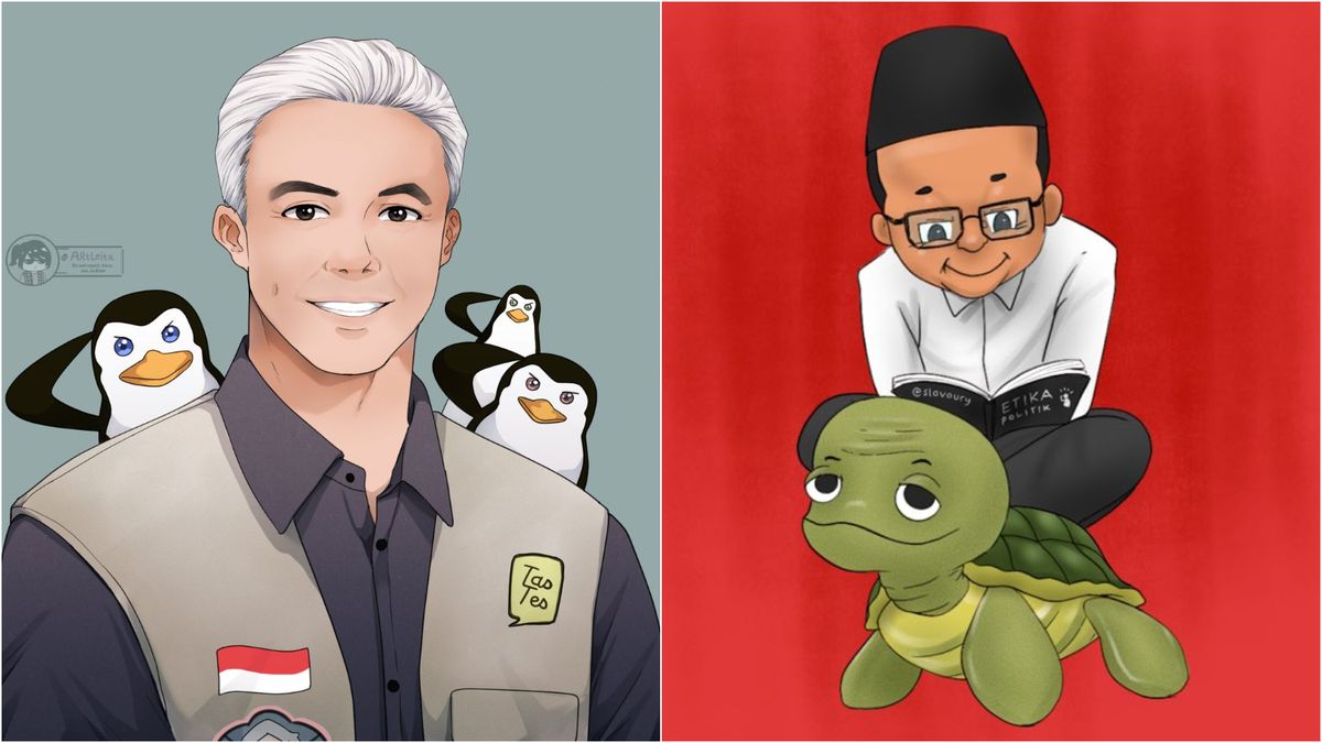 10 Ilustrasi Ganjar-Mahfud Buatan Fans, Dikumpulkan Akun Tim Penguin Nasional