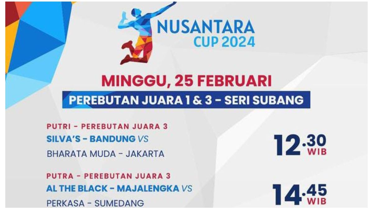 Jadwal Final Voli Nusantara Cup Putra Putri Hari Ini Februari Disiarkan Moji Tv Jam