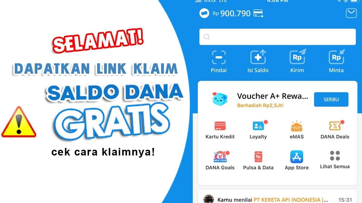 SELAMAT Kamu Dapat LINK Klaim SALDO DANA Gratis Langsung Cair 100 Ribu Pada 29 Februari 2024