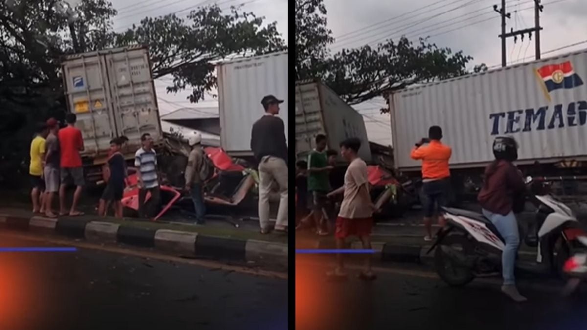 Kecelakaan 2 Truk Kontainer Dan 1 Sepeda Motor Di Purwodadi Akibat Rem ...