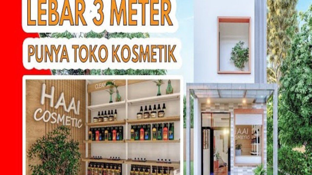 Rumah Modern Minimalis: Desain Toko Kosmetik dalam Ruangan dengan Lebar ...