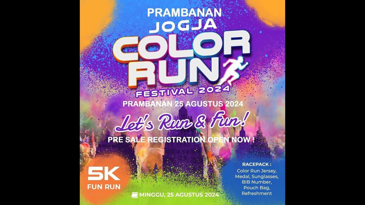 Jangan Lewatkan Event Menarik Prambanan Jogja Color Run Festival 2025