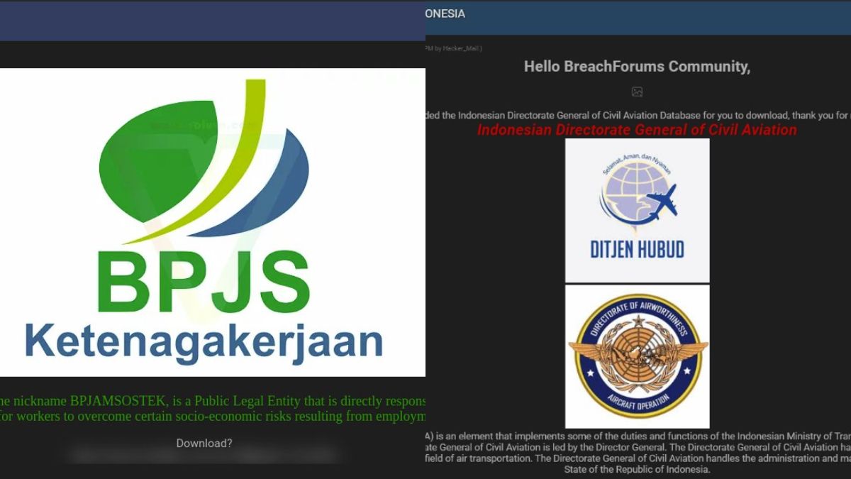 Data BPJS Ketenagakerjaan dan Ditjenhubud Bocor, Identitas Pribadi hingga Kata Sandi Tersebar di Dark Web