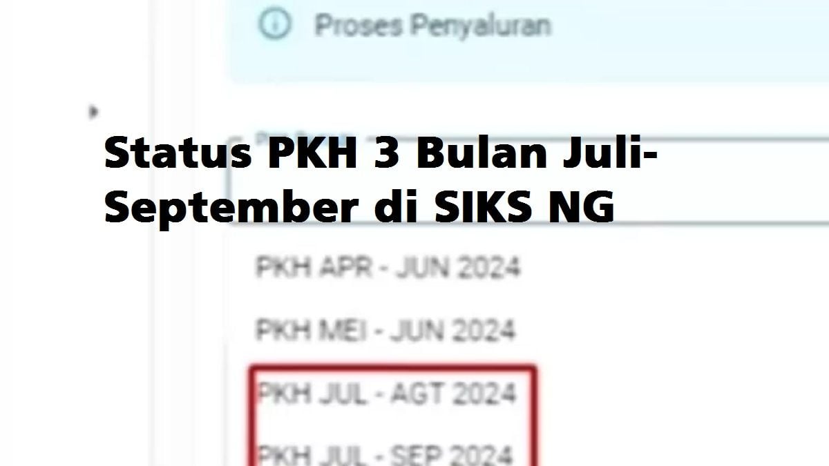 HOKI! PKH 3 Bulan Juli Agustus September 2024 Cair, Statusnya Di SIKS ...