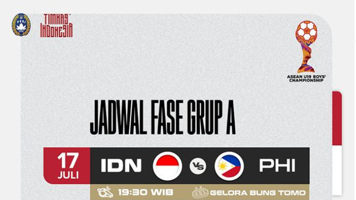 Jadwal Timnas Indonesia di Piala AFF U19 2024, Siaran Langsung Live TV