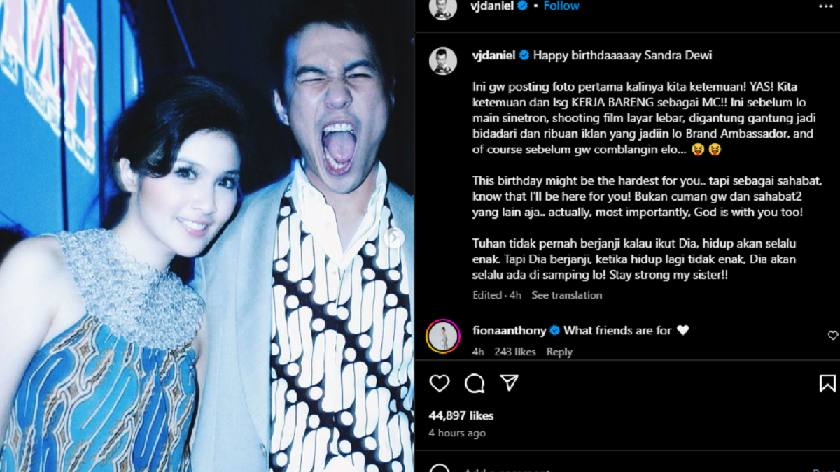 Sandra Dewi Ulang Tahun di Tengah Prahara Kasus Harvey Moeis, Daniel Mananta  Tetap Jadi Teman Setia