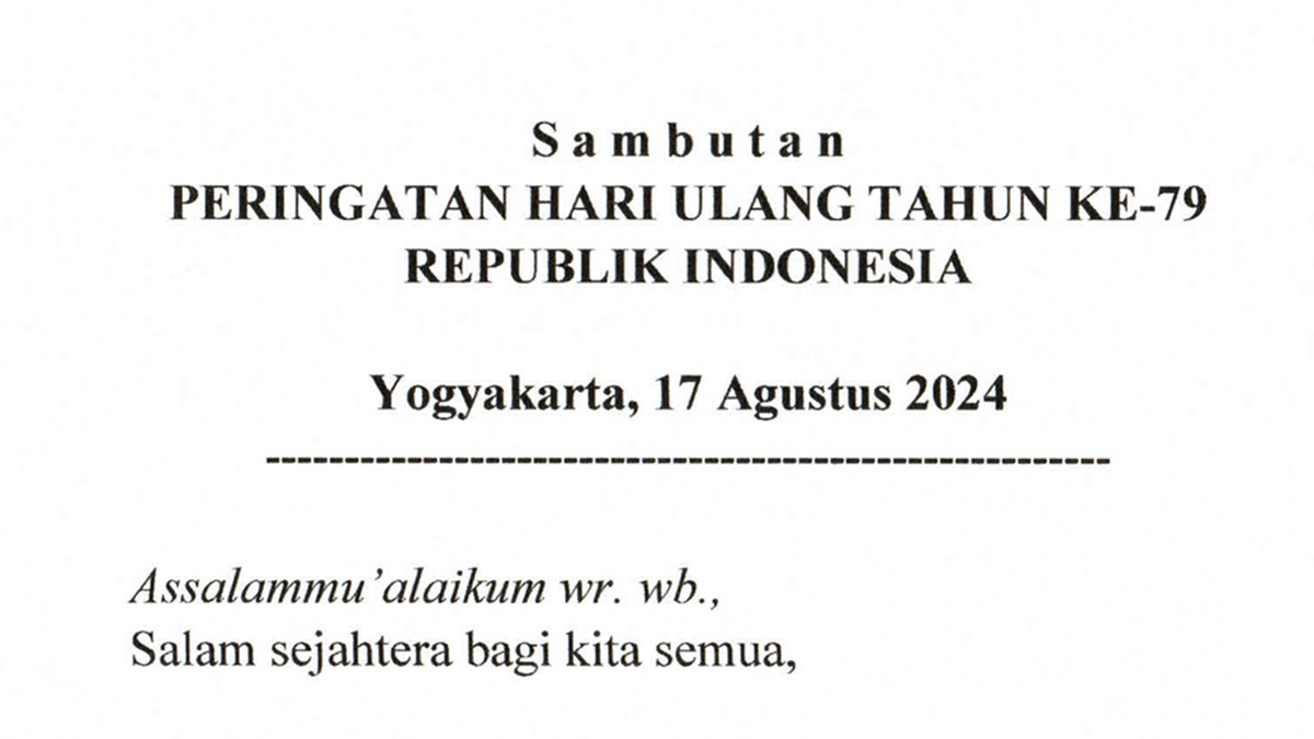 TEKS PDF Pidato RESMI Amanat Upacara HUT RI Ke79 pada 17 Agustus 2024