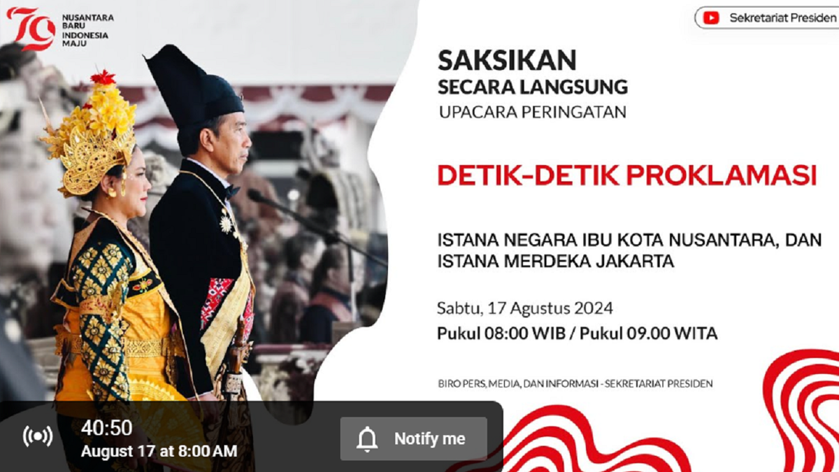 4 LINK Live Streaming Upacara 17 Agustus 2024 HUT RI ke79 di IKN Hari