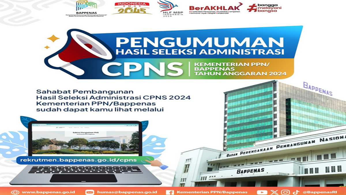 CEK Pengumuman Hasil Seleksi Administrasi CPNS Kementerian PPN/Bappenas