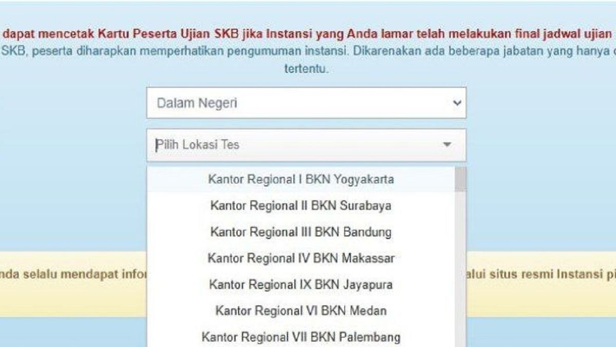 Cek Sscasn Link Pilih Lokasi Skb Cpns Dalam Negeri Sudah Aktif