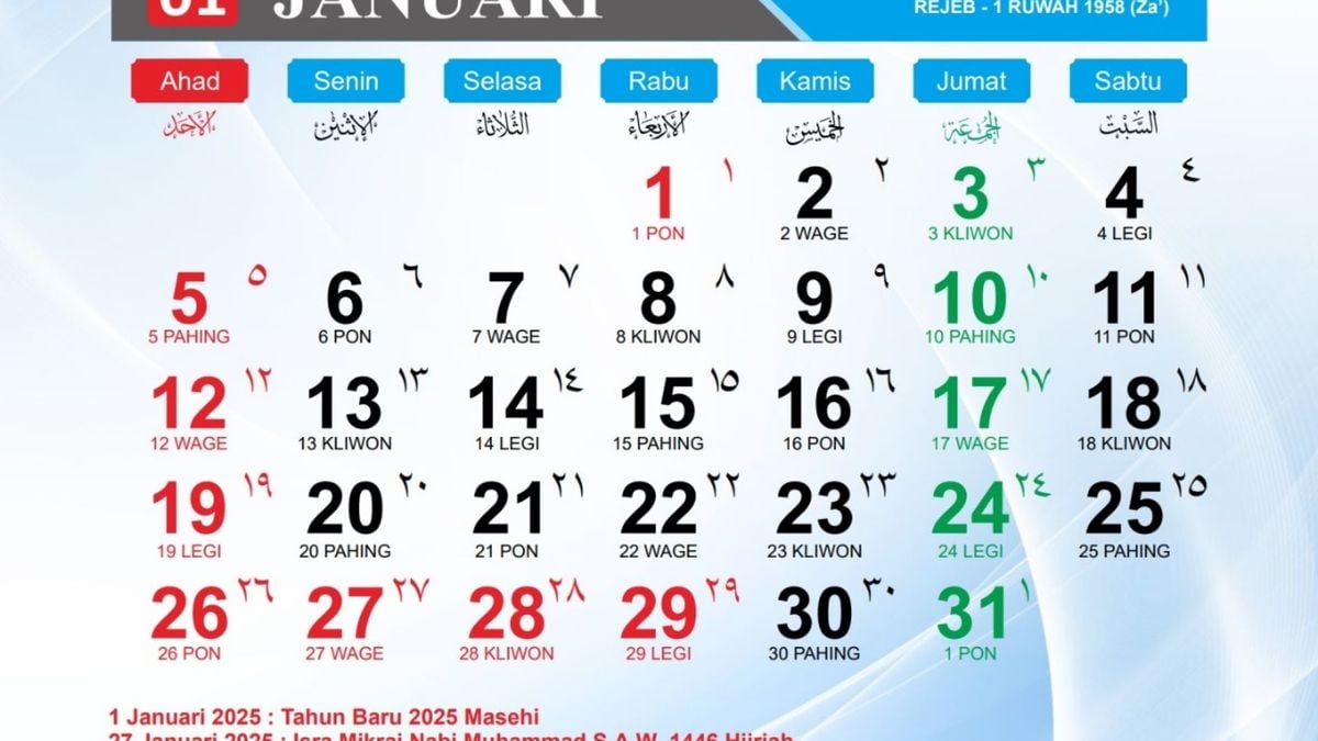 Link Download PDF Kalender Tahun 2025, Lengkap dengan Penanggalan