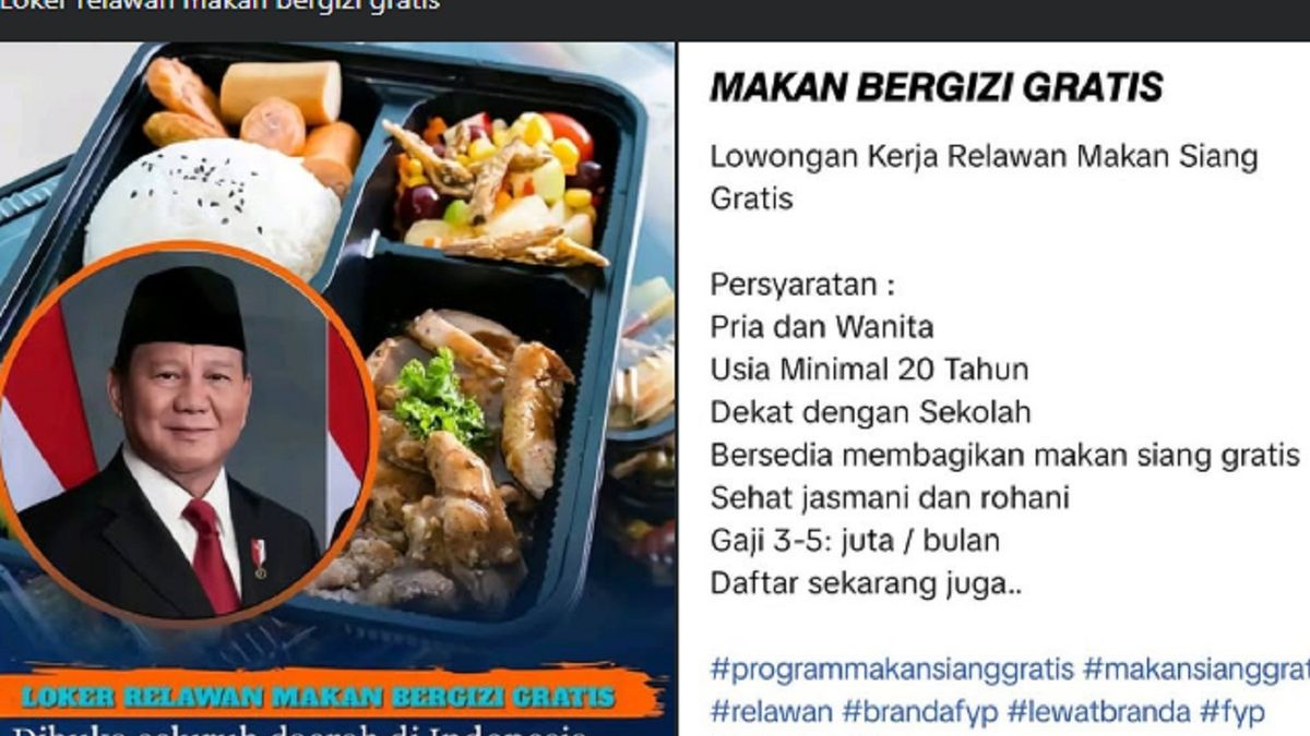 Syarat dan Cara Daftar Relawan Makan Gratis Prabowo Gaji 5 Juta di Syarat dan Cara Daftar Relawan Makan Gratis Prabowo Gaji 5 Juta di
