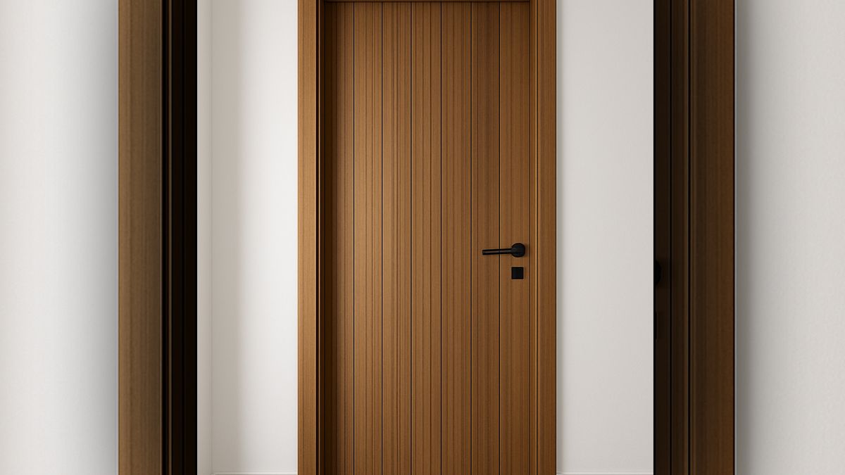 Pintu Flat Panel dengan Aksen Garis Vertikal - Sinar Mas Land