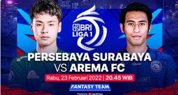 Link live streaming Persebaya vs Arema FC di BRI Liga 1.  