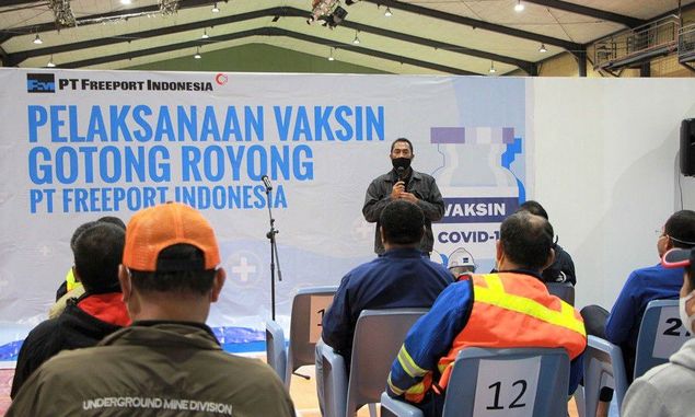 Kejar Target Produksi 2021,  24 Ribu Lebih  Karyawan PT. Freeport Indonesia Terima Vaksinasi COVID-19