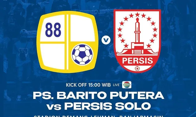 LINK LIVE STREAMING Gratis Barito Putera vs Persis Solo di BRI Liga 1, Nonton Langsung TV Online