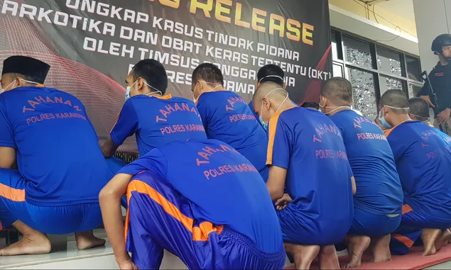 Sebanyak 16 Orang Pengedar Narkotika Berhasil diringkus Timsus Sanggabuana Polres Karawang