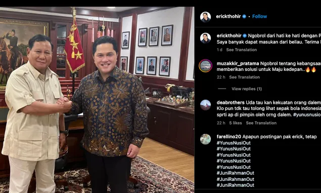Merapat ke Prabowo, Erick Thohir Ngobrol dari Hati ke Hati