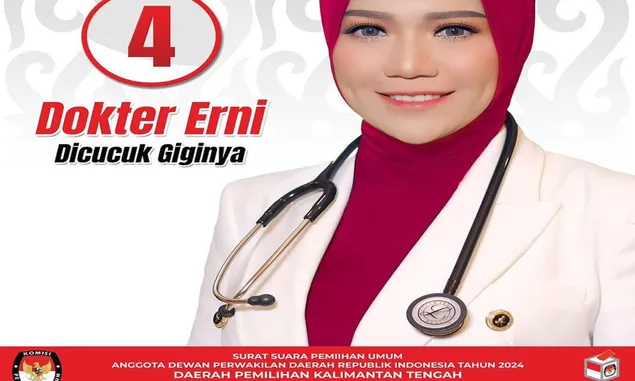 Erni Daryanti Peroleh Suara Terbanyak Ke-2 di DPD Kalteng Pada Pemilu 2024, Wanita Muda Inspiratif Kobar