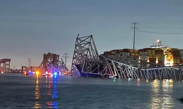 Ambruknya Jembatan Francis Scott Key di Baltimore AS Menjadi  Yang Terburuk Sejak 2007, Berikut Update Terbaru