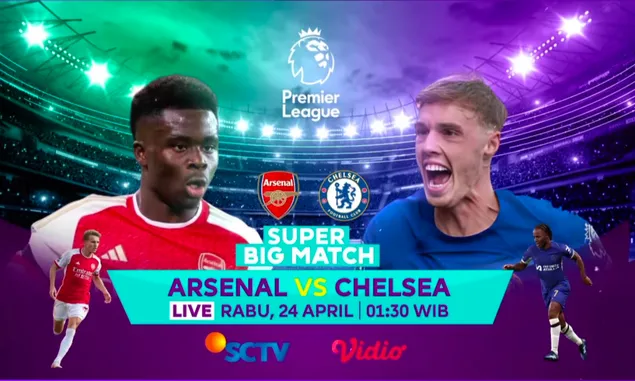 Jadwal Acara SCTV Hari Ini Rabu 24 April 2024: Ada Liga Inggris Arsenal VS Chelsea, hingga Di Antara Dua Cinta