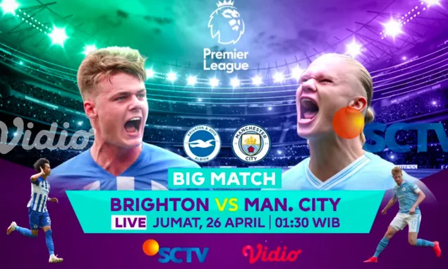 Jadwal Acara SCTV Hari Ini Jumat 26 April 2024: Ada Liga Inggris Brighton vs Man City, Hidayah Cinta, dan FTV