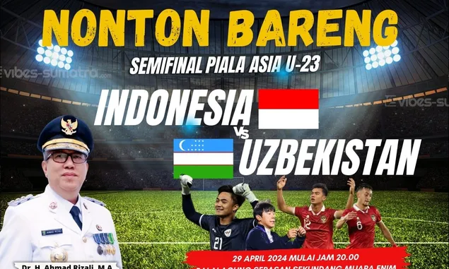 Dukung Timnas Indonesia, Pj Bupati Muara Enim Gelar Nobar Semifinal Piala Asia U-23