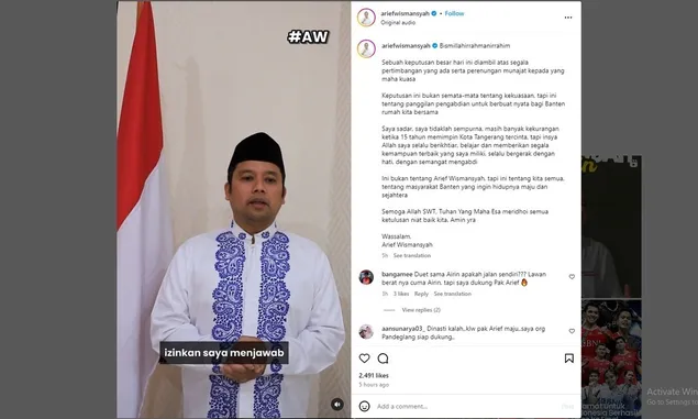 Inilah Alasan Mengapa Arief Wismansyah Memutuskan untuk Maju pada Pilkada Banten 2024