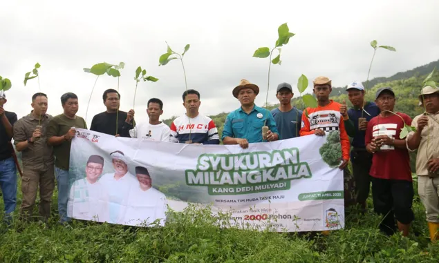 Rayakan Ulang Tahun KDM, Cawabup Tasik Asep Sopari Terlibat di Aksi Penanaman 2.000 Pohon di Ciawi