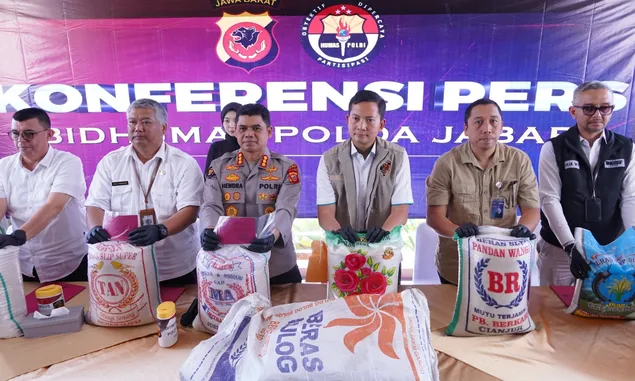 Polda Jabar Ungkap Kecurangan Beras Bermerek, Omzet Curang Capai Rp5 Miliar