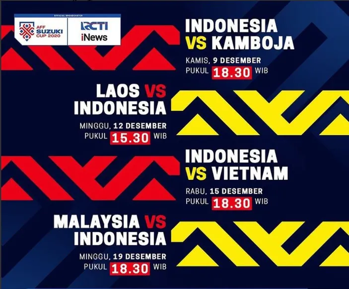 Jadwal Timnas Indonesia Vs Malaysia Di Piala AFF 2021, Link Live ...