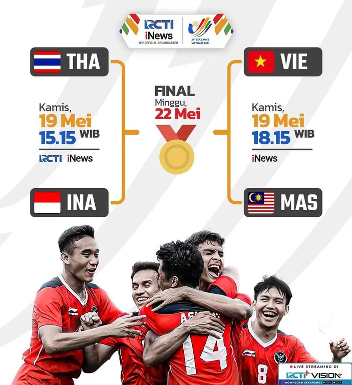 Jadwal Sea Games Hari Ini Kamis Mei Live Rcti Semifinal Sepakbola Timnas Indonesia