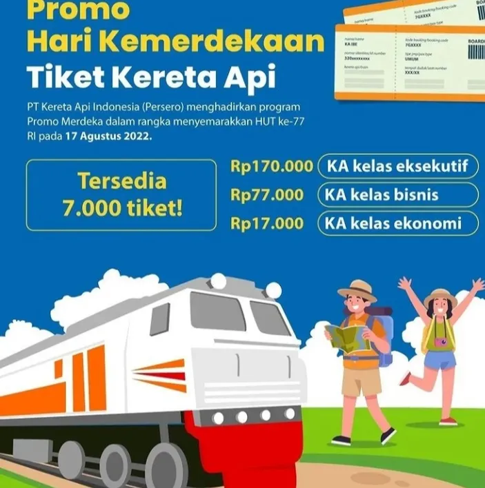 Peringati HUT Ke-77 RI, KAI Siapkan Promo Merdeka Tiket Kereta Api ...